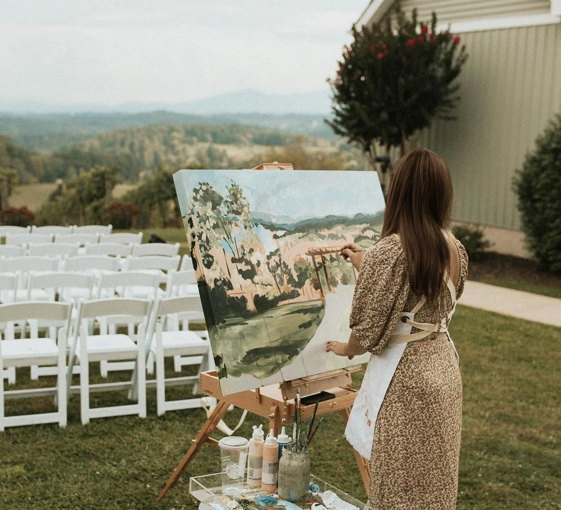Pintura en directo en una boda